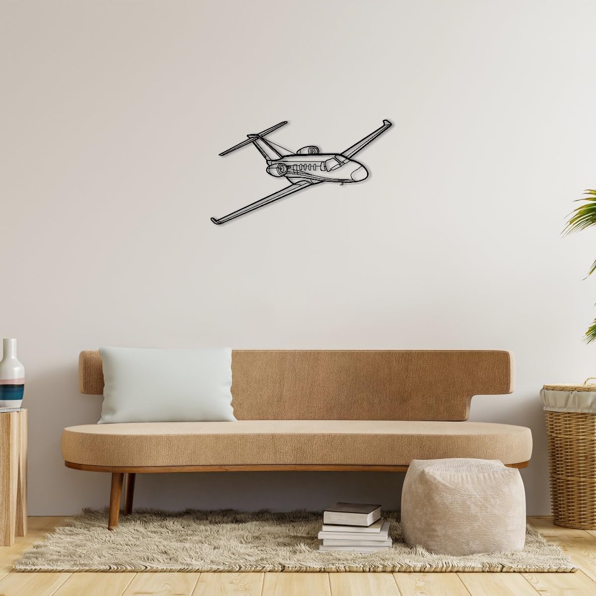 Private Jet Aircraft Metal Wall Art Decor Outdoor Decor Metal Signs Modern Minimalist Aesthetic Stunning Trendy Wall Decor for Office Living Room Apartment Wall Art (Black,12inch) - Image 7