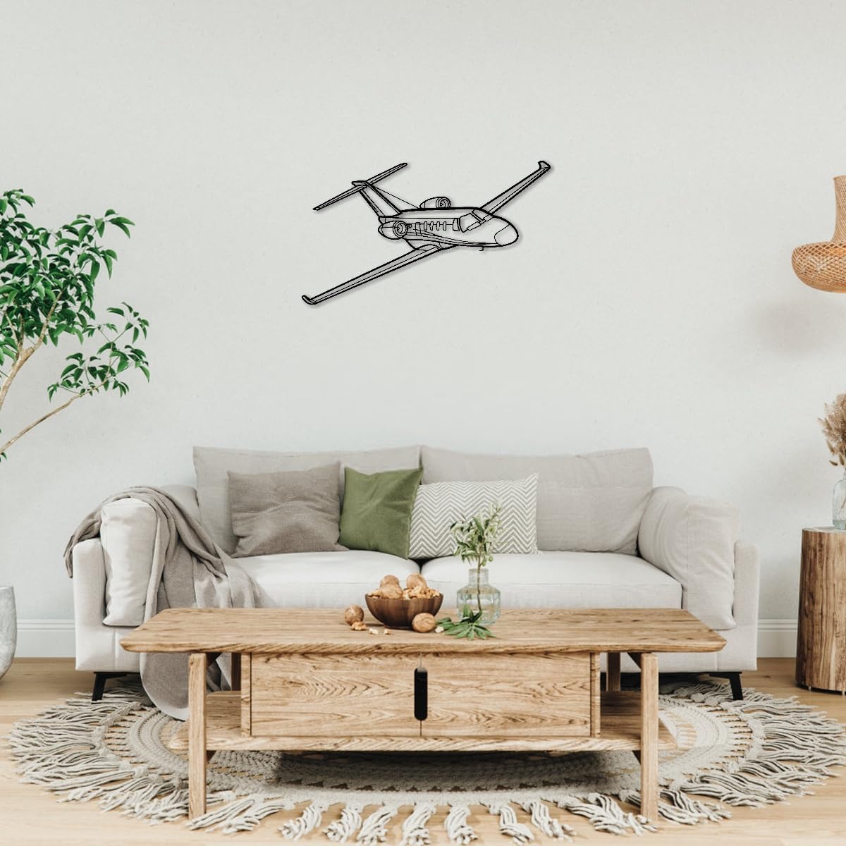 Private Jet Aircraft Metal Wall Art Decor Outdoor Decor Metal Signs Modern Minimalist Aesthetic Stunning Trendy Wall Decor for Office Living Room Apartment Wall Art (Black,12inch) - Image 5