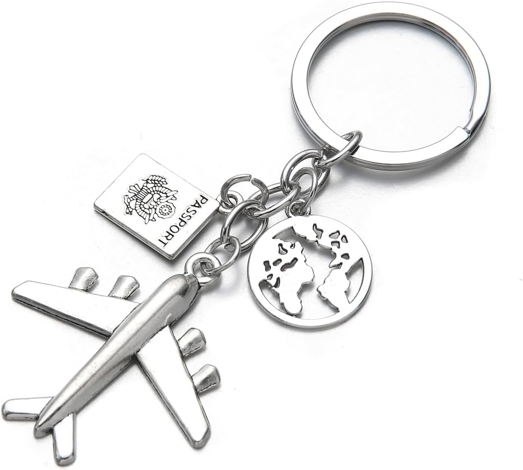 PHAETON 20PCS Earth Airplane Keychains Pilot Aviator Key Chains Journey Aircraft Airplane Pendant Travel Keyring Friendship Jewelry Diy Handmade Freedom Gift For Traveler - Image 4