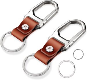 Car Keychain Carabiner Leather Key ...