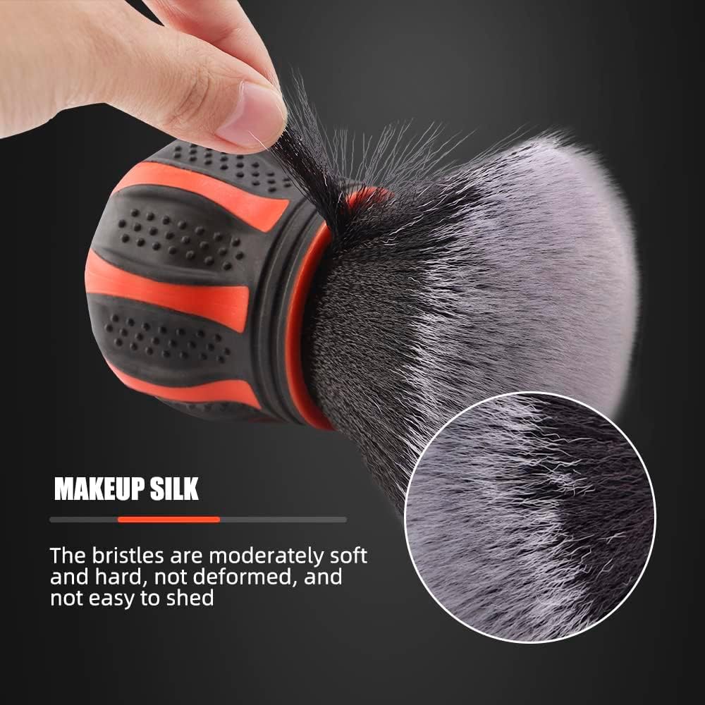 SPTA Ultra Soft Detailing Brush, Car Detail Brush, Orange Handle XL Synthetic Brush - Ultra Soft Bristles, Comes with Storage Rack, Covers Large Area Inside or Outside Vehicles - Image 3