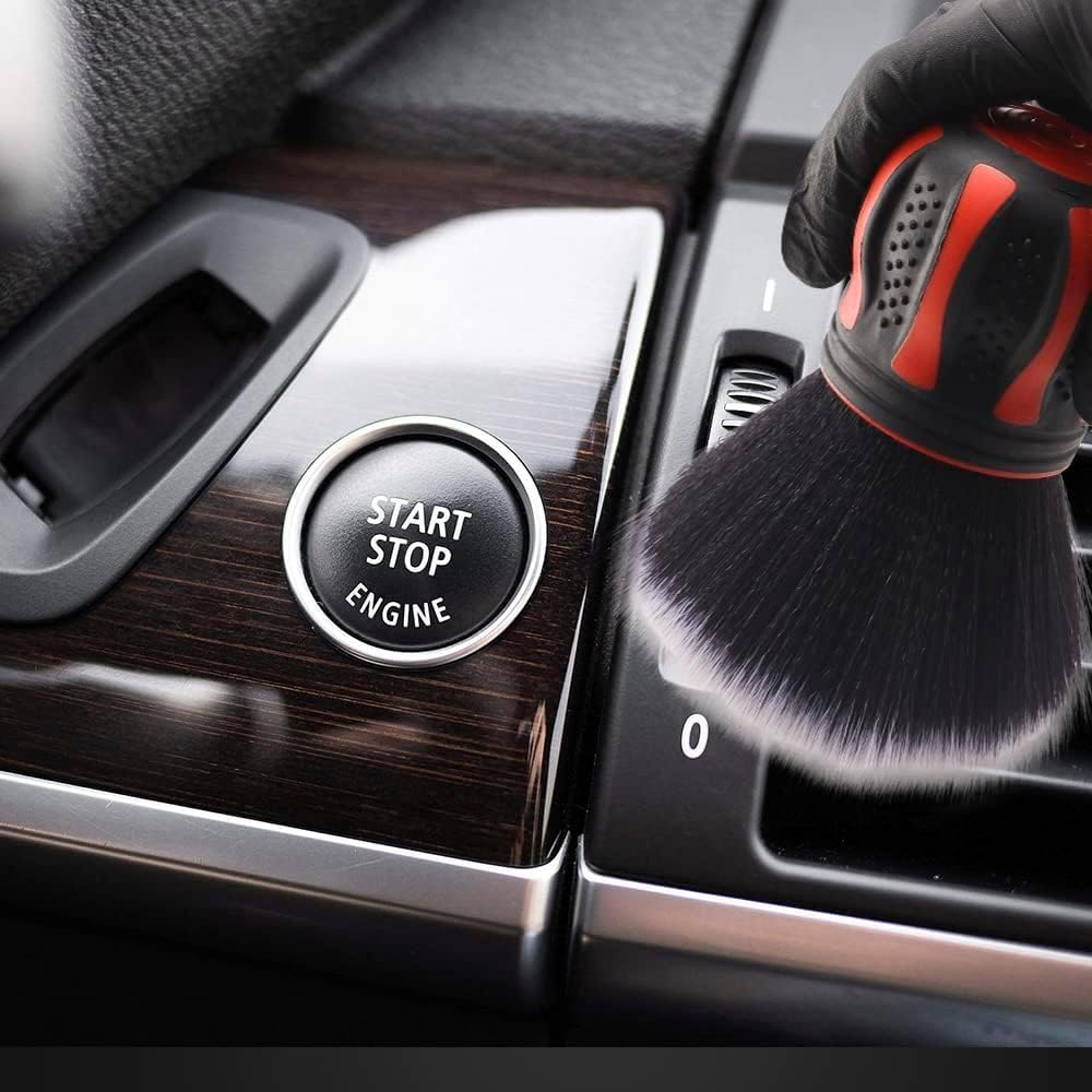 SPTA Ultra Soft Detailing Brush, Car Detail Brush, Orange Handle XL Synthetic Brush - Ultra Soft Bristles, Comes with Storage Rack, Covers Large Area Inside or Outside Vehicles - Image 8