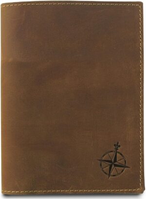 WANDERINGS Leather Travel Wallet wi...
