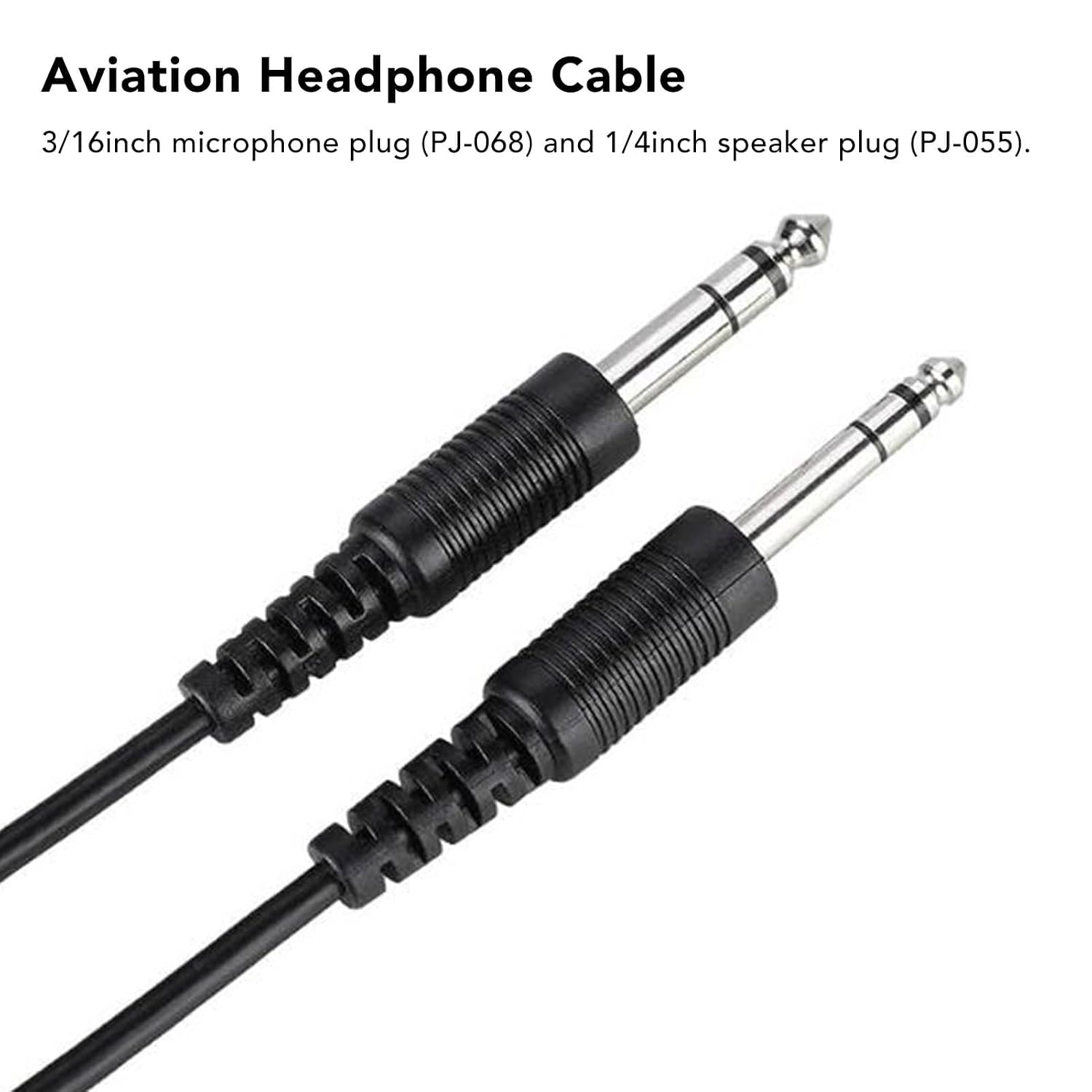GOWENIC Aviation Headphone Cable, Replacement Aviation Headset Cable for David Clark AVCOMM with Dual GA Plugs, 6.6ft Length - Image 4