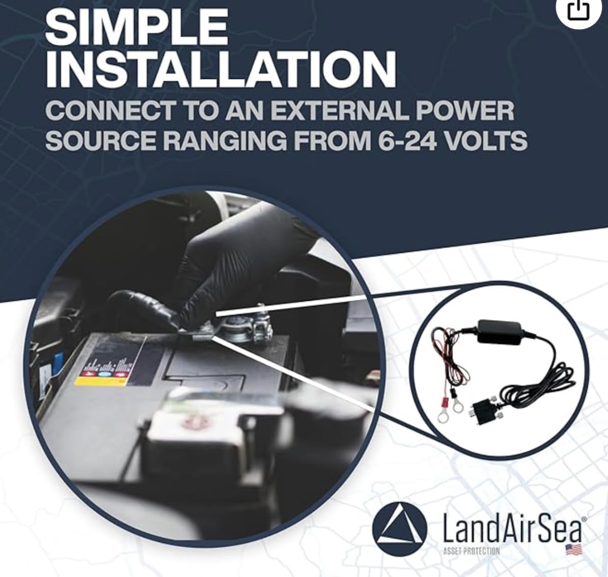 LandAirSea USB-C Hardwire Power Adapter Cable 54 — Connects to External Power Source. - Image 4