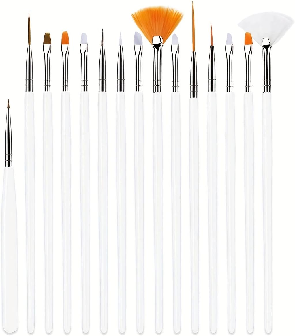 15 Pack fine Detail Paint Brush Set Micro Brushes for Detail and Art Painting Miniature Brushes for Acrylic Watercolor Oil Model Aircraft kit Nail Supplies (White(15pcs))