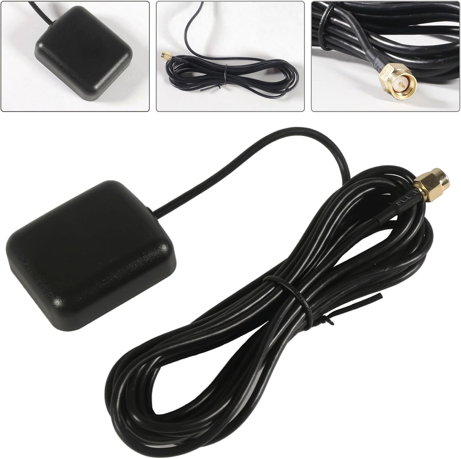 GPS Navigation Antenna with SMA Male Connector Vehicle Waterproof Active GPS Antenna for Car Stereo Head Unit GPS Navigation System Module Truck Marine Boat GPS Tracker - Image 3