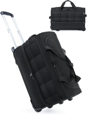 BAGSMART 40L Rolling Duffle Bag wit...