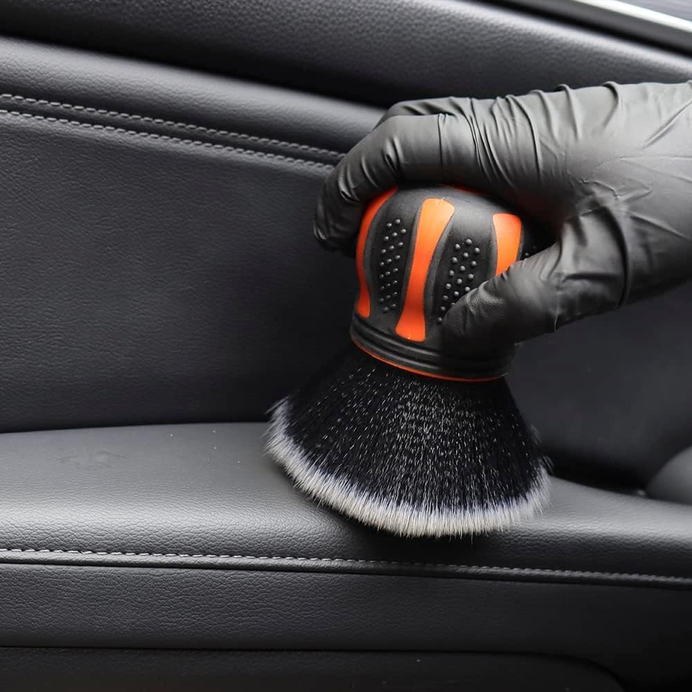SPTA Ultra Soft Detailing Brush, Car Detail Brush, Orange Handle XL Synthetic Brush - Ultra Soft Bristles, Comes with Storage Rack, Covers Large Area Inside or Outside Vehicles - Image 7