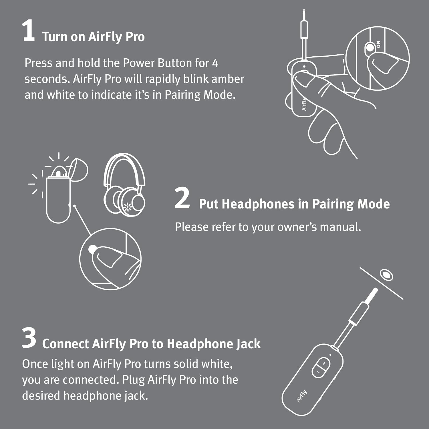 Twelve South AirFly Pro Bluetooth Wireless Audio Transmitter/Receiver for up to 2 AirPods/Wireless Headphones; Use with Any 3.5 mm Audio Jack, Black - Image 9