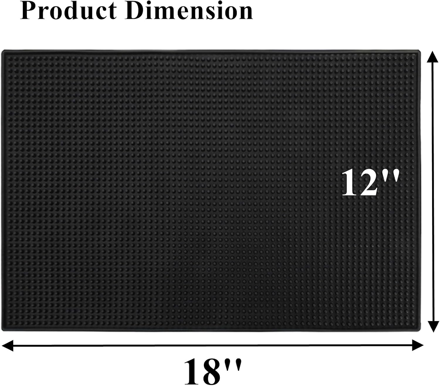 Tebery 2 Pack Black Bar Mat, 18" x 12" Rubber Dish Drying Mat for Countertop, Non Slip Cocktail Service Spill Mats for Bartending, Coffee Bar Mats Accessories for Home Kitchen - Image 2
