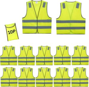 Safety Vests 10 Pack – Yellow...