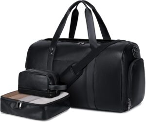 Wogarl 3PCS Leather Weekender Bag f...