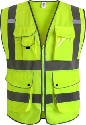 JKSafety 9 Pockets Class 2 High Vis...