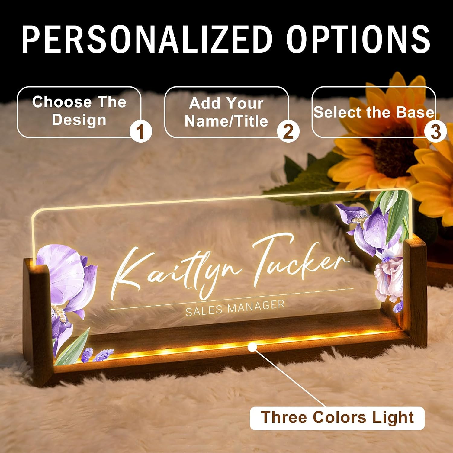 Desk Name Plate Personalized, Custom Office Light Up Name Plate for Desks, Desk Decorations for Women Men Office, Employee Appreciation Gifts for Coworkers - Image 7