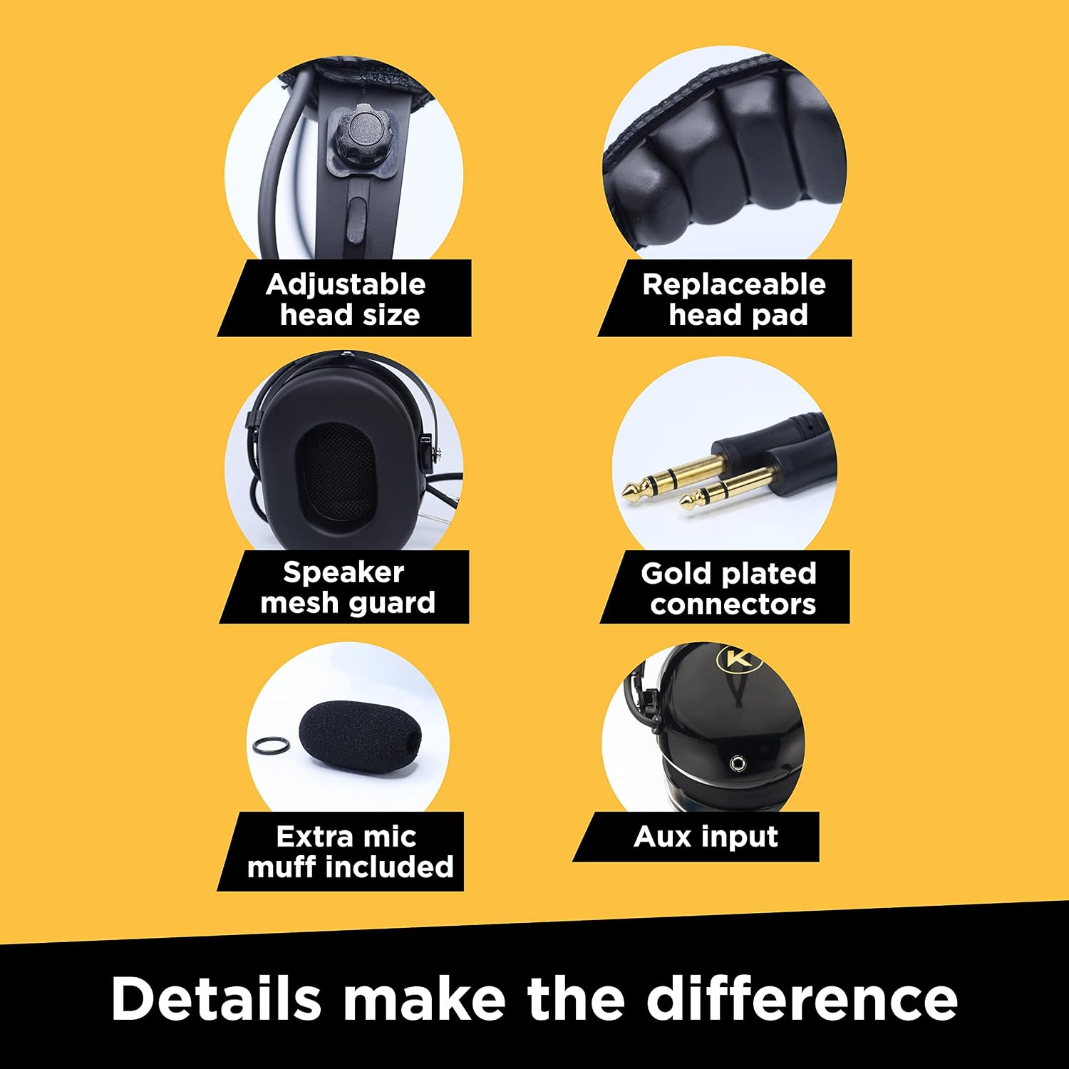 P1 Aviation Pilot Headset for Student Pilots Flight Schools Flight Instructors Features 24 db PNR Rating, Noise Canceling Microphone, Acoustic Foam Ear Cups, AUX Port Input with GA Dual Plugs - Image 7