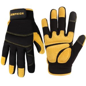 Mens Work Gloves, Synthetic Leather...