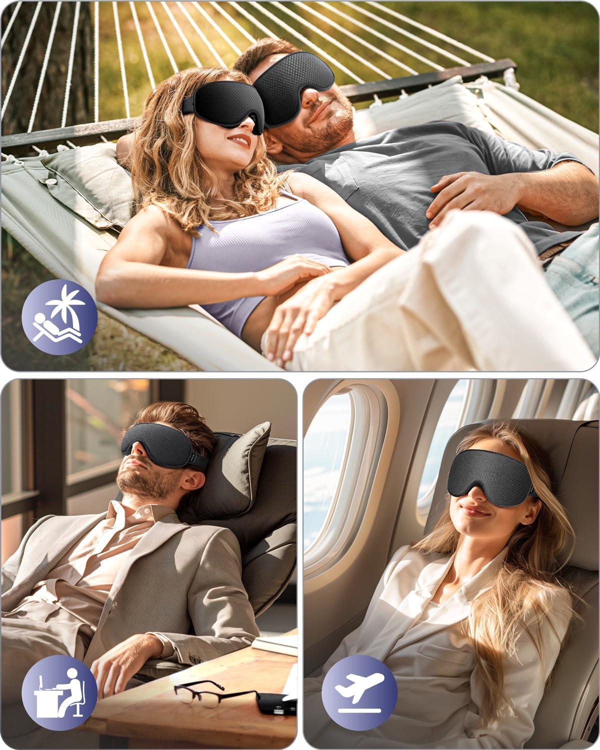 WAOAW Sleep Mask for Men Women: Blackout Eye Masks for Sleep - 3D Breathable Soft Comfortable Eye Mask for Travel - Adjustable Light Blocking Night Masks for Sleeping - Image 4