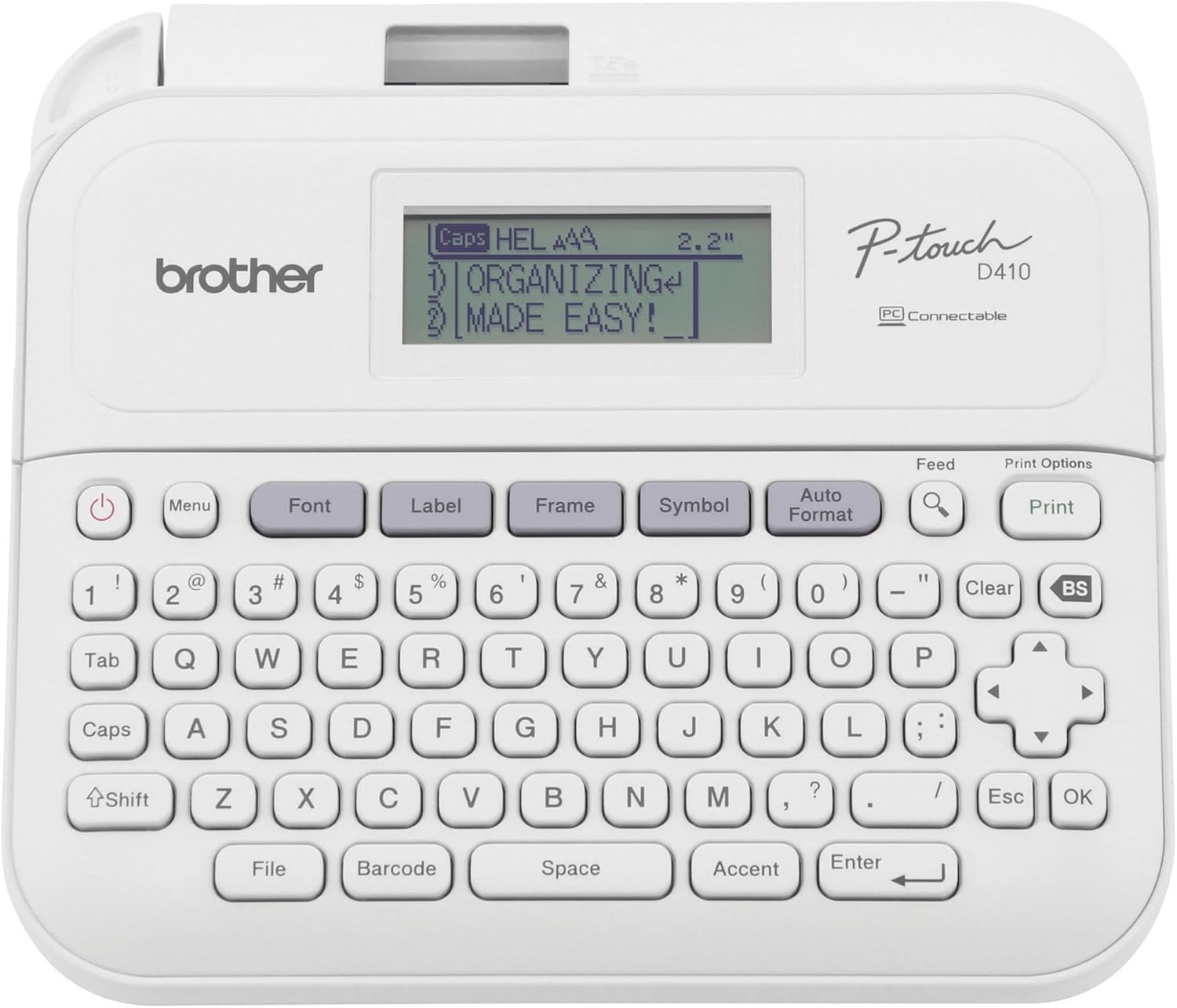 Brother P-Touch PT-D410 Home / Office Advanced Label Maker | Connect via USB to Create and Print on TZe Label Tapes up to ~3/4 inch, White