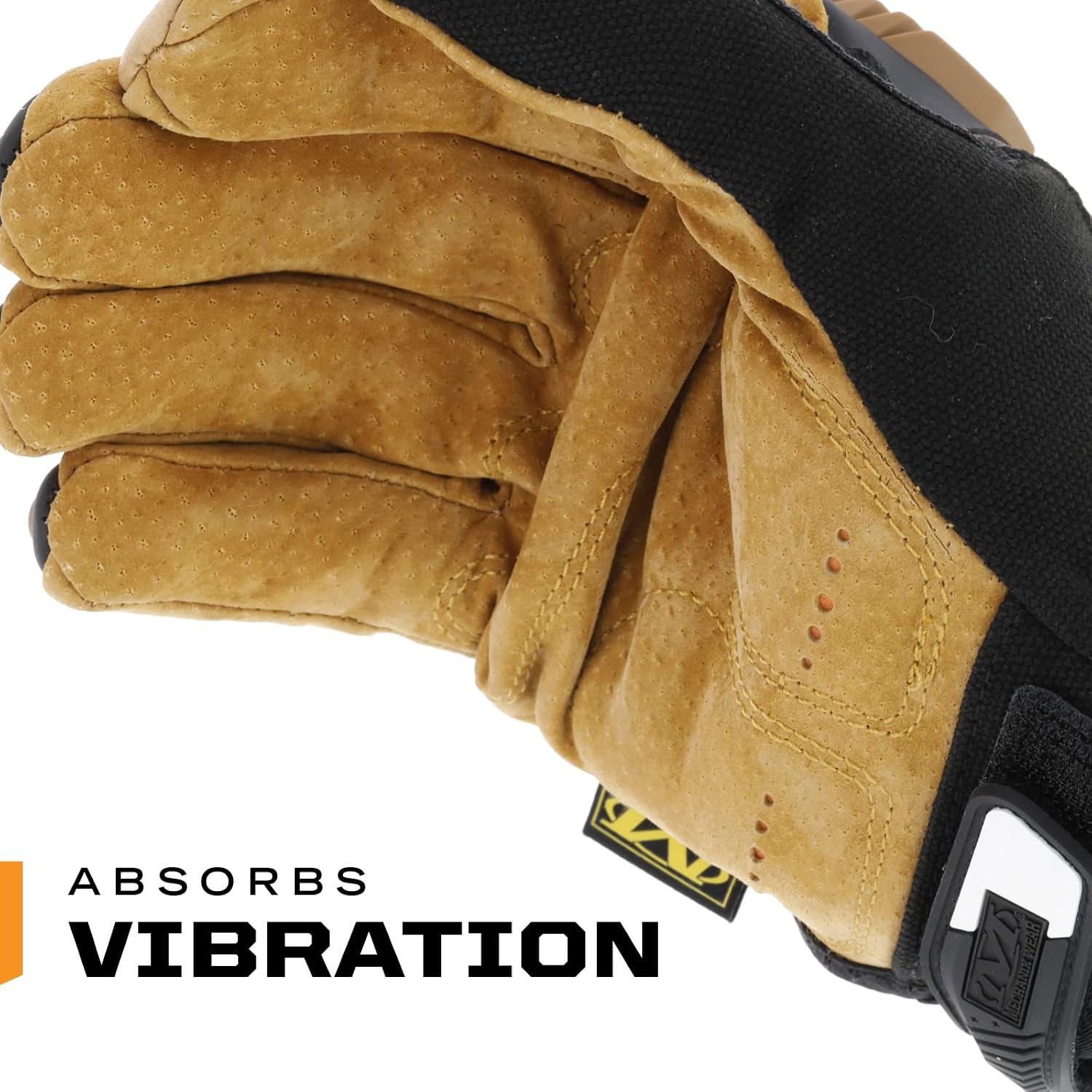 Mechanix Wear M-Pact Leather Gloves - Leather Impact-Resistant Work Gloves for Hand Support - Breathable Design - Shock Absorbing - Machine Washable - Brown/Black - X-Large - Image 4