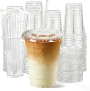 100 Pack 12 oz Clear Plastic Cups w...