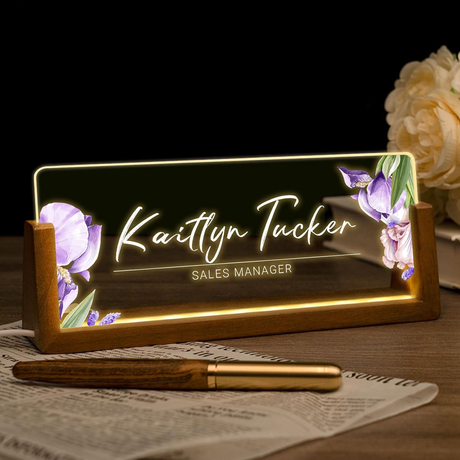 Desk Name Plate Personalized, Custom Office Light Up Name Plate for Desks, Desk Decorations for Women Men Office, Employee Appreciation Gifts for Coworkers - Image 4