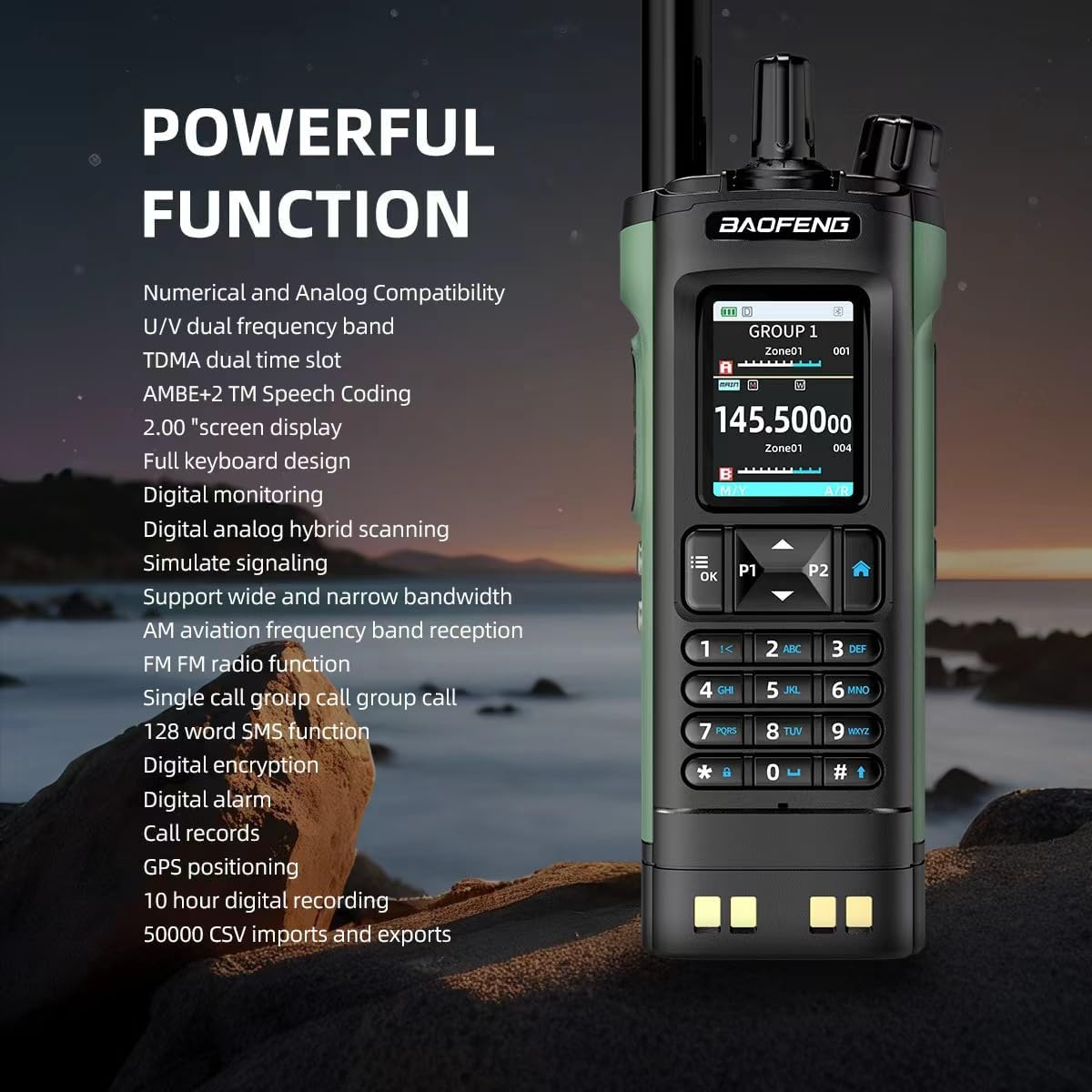 BAOFENG UV-32 Ham Radio 10W Long Range Handheld with GPS, Bluetooth App Programming, Waterproof Speaker Mic & 3 Antennas Kit, USB-C Rechargeable Dual Band Two Way Radio NOAA Weather Scan for Survival - Image 3