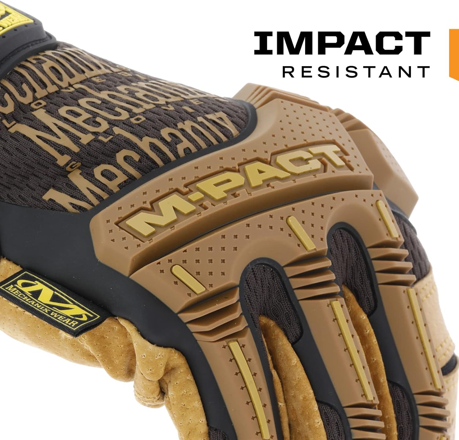 Mechanix Wear M-Pact Leather Gloves - Leather Impact-Resistant Work Gloves for Hand Support - Breathable Design - Shock Absorbing - Machine Washable - Brown/Black - X-Large - Image 3