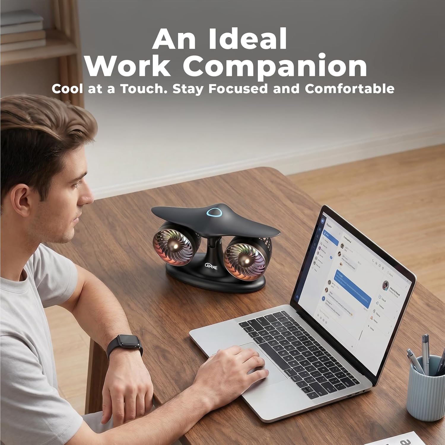Jet Engine Desk Fan -18-Hour Runtime Battery Operated Fan Turbo fan, USB-C Rechargeable Table Fan, High-End Aviation Turbine Office Decor, Luxury Gift Box for Men, Dad, Pilots, Tech Lovers - Image 5