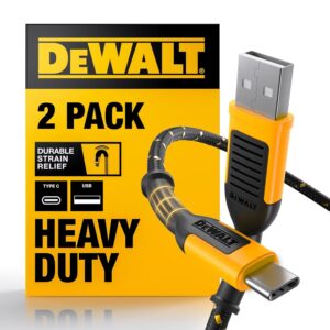 DEWALT Heavy Duty 2-Pack USB to USB...