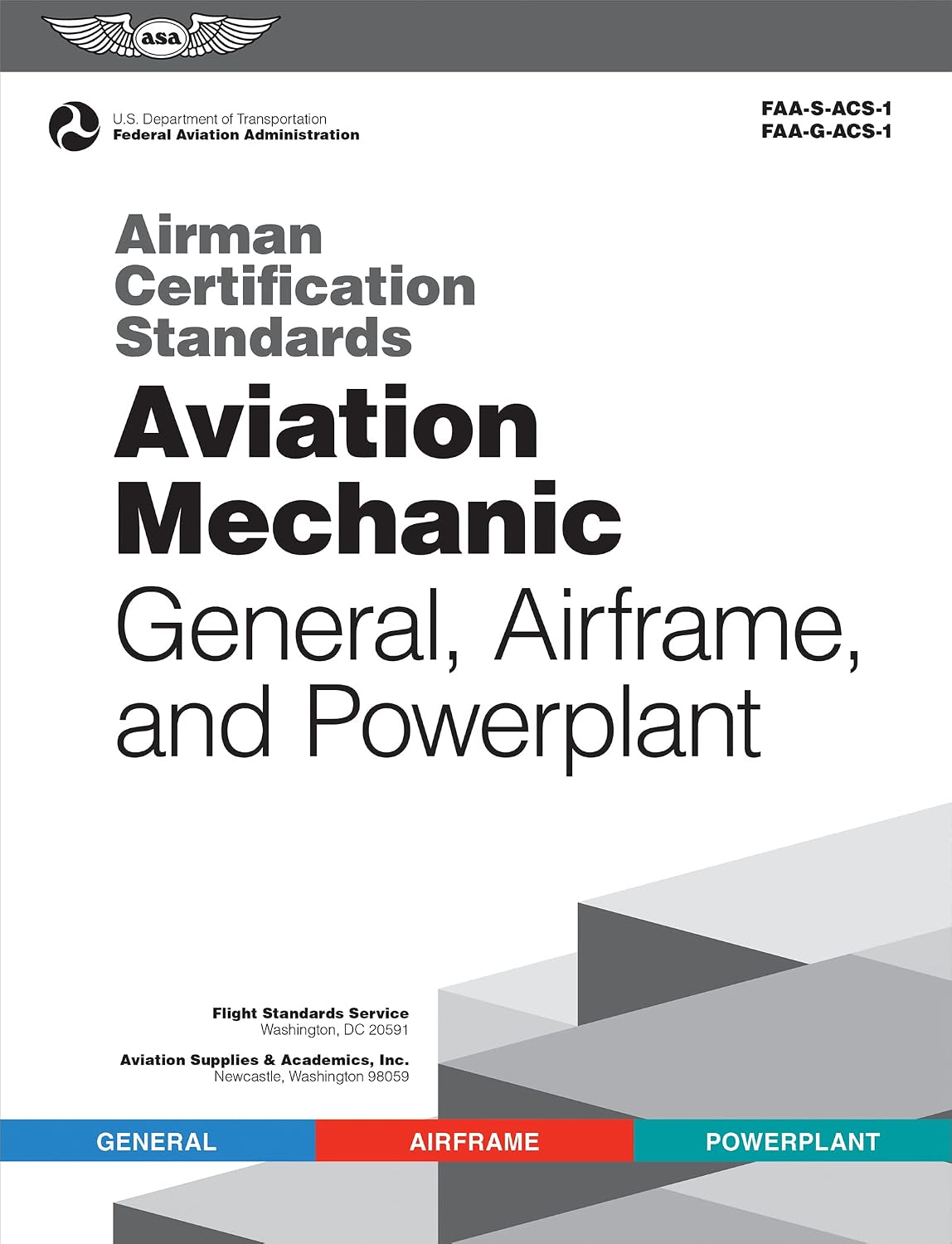 Airman Certification Standards: Aviation Mechanic General, Airframe, and Powerplant (2026): FAA-S-ACS-1 and FAA-G-ACS-1 (ASA ACS Series)