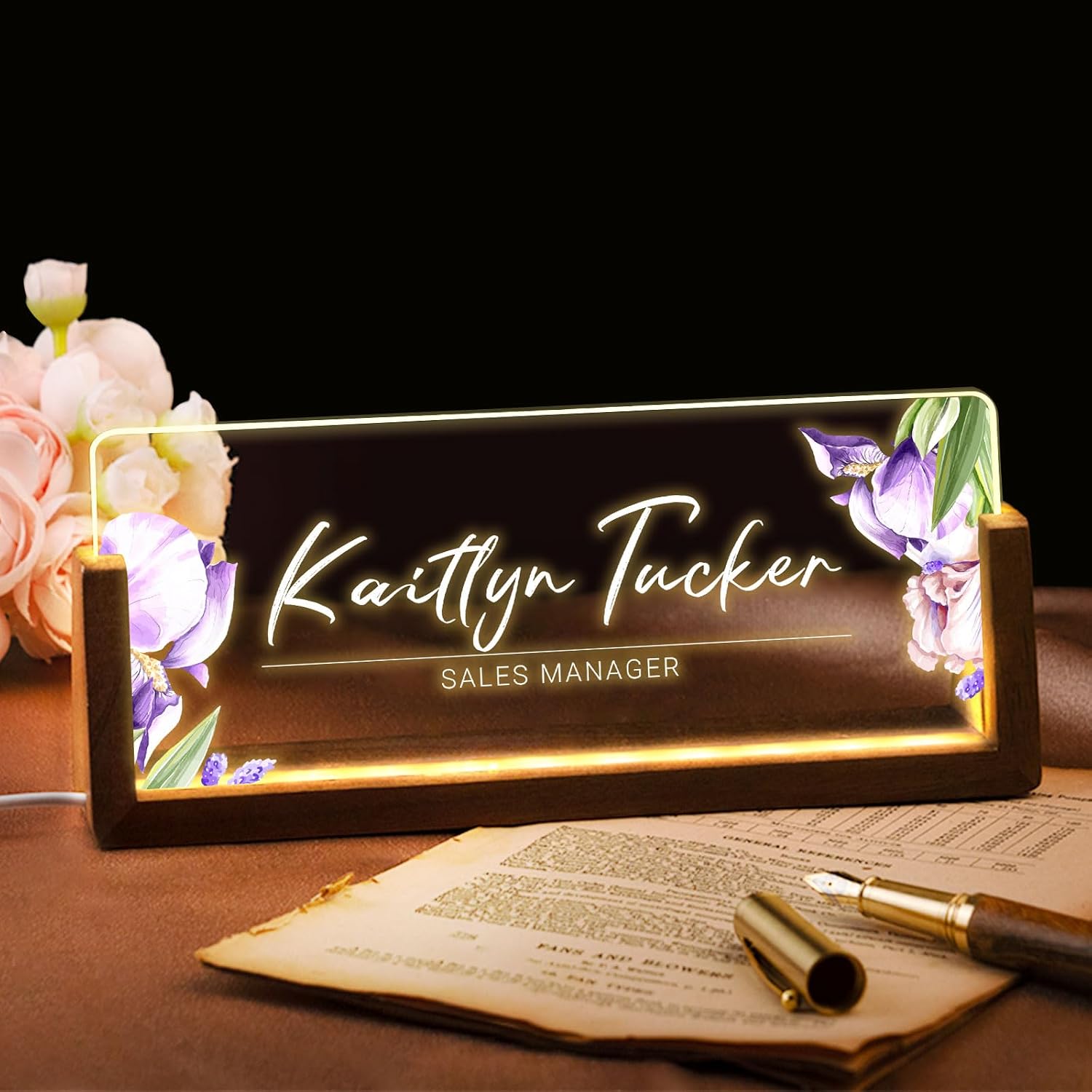 Desk Name Plate Personalized, Custom Office Light Up Name Plate for Desks, Desk Decorations for Women Men Office, Employee Appreciation Gifts for Coworkers - Image 8