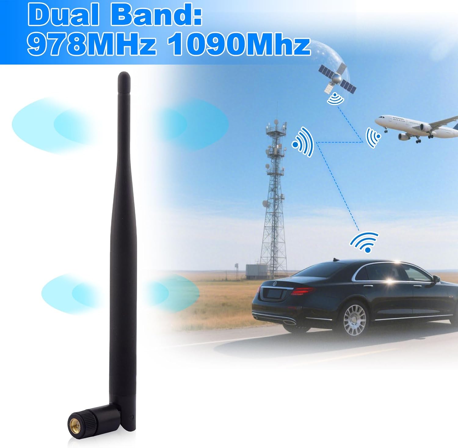 ADS-B Antenna 978MHz-1090MHz 6dBi Gain Wideband SMA Male for Software Defined Radios RTL-SDR FlightAware SDR Antenna for Aircraft Tracking Scanner Receiver (2 Pack),Kaunosta - Image 7