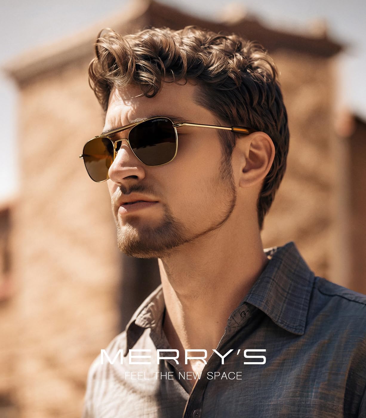 MERRY'S Classic Square Aviator II Military Polarized Sunglasses for Men or Women S8637 - Image 2