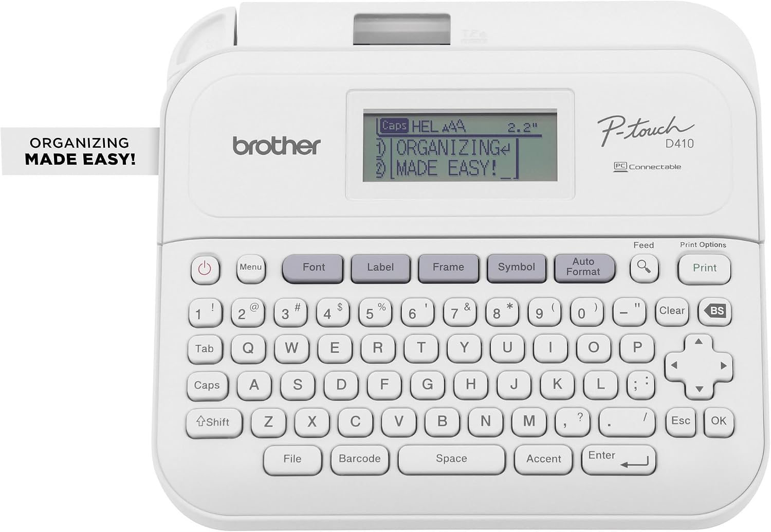 Brother P-Touch PT-D410 Home / Office Advanced Label Maker | Connect via USB to Create and Print on TZe Label Tapes up to ~3/4 inch, White - Image 2