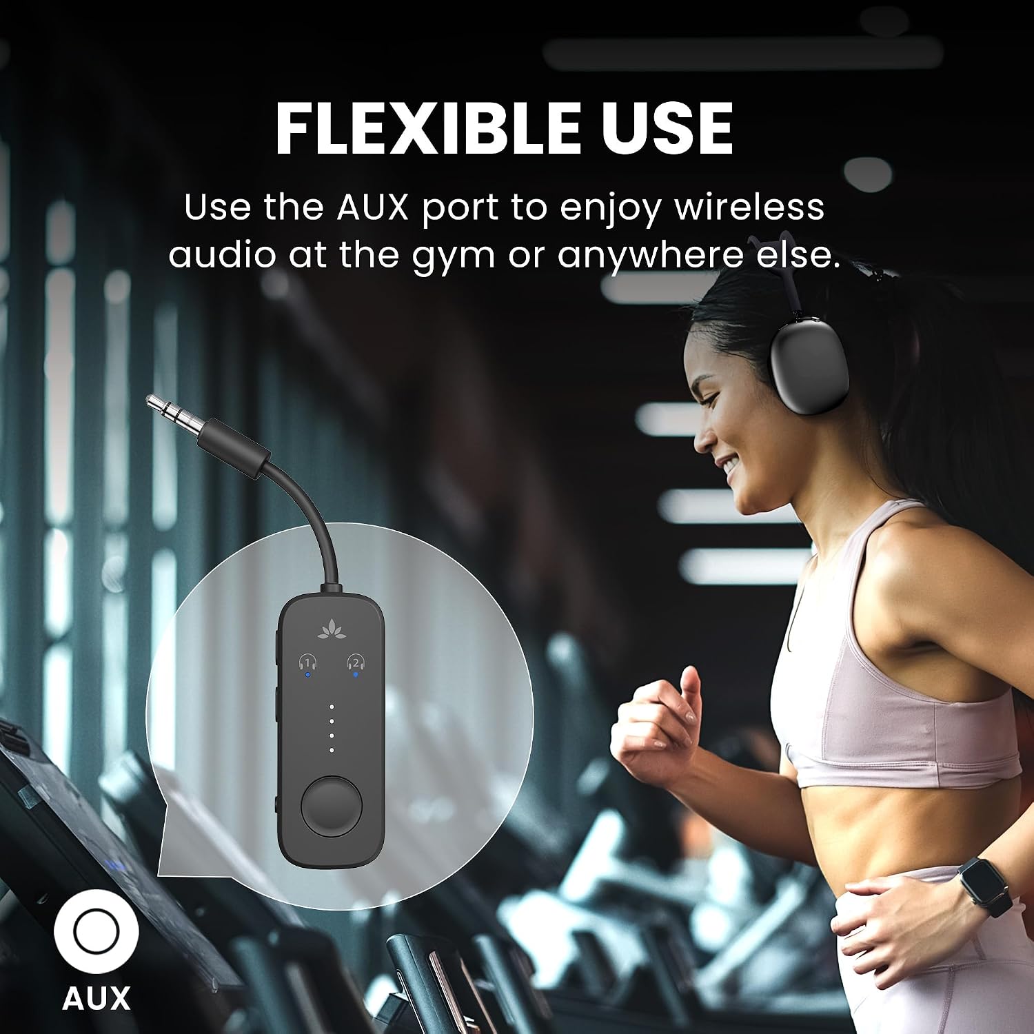 Avantree Relay – Airplane Bluetooth Adapter for 2 AirPods or Headphones | Future-Proof Firmware Upgradable, Qualcomm aptX Adaptive, 25H Battery, 3.5mm AUX Transmitter for Flight Travel & Gym - Image 9