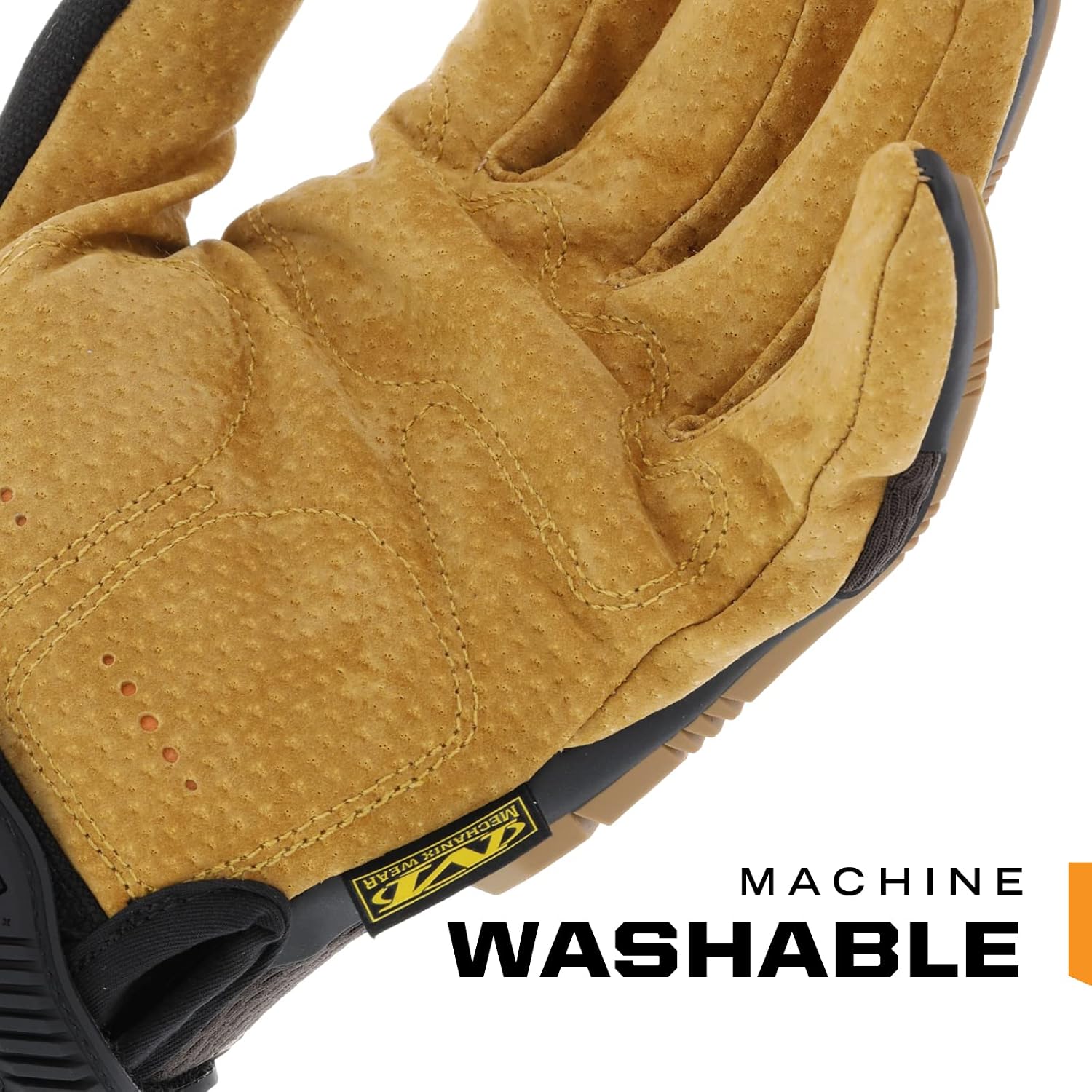 Mechanix Wear M-Pact Leather Gloves - Leather Impact-Resistant Work Gloves for Hand Support - Breathable Design - Shock Absorbing - Machine Washable - Brown/Black - X-Large - Image 7