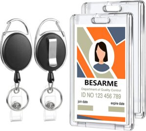 2 Set Badge Holder Retractable Clip...