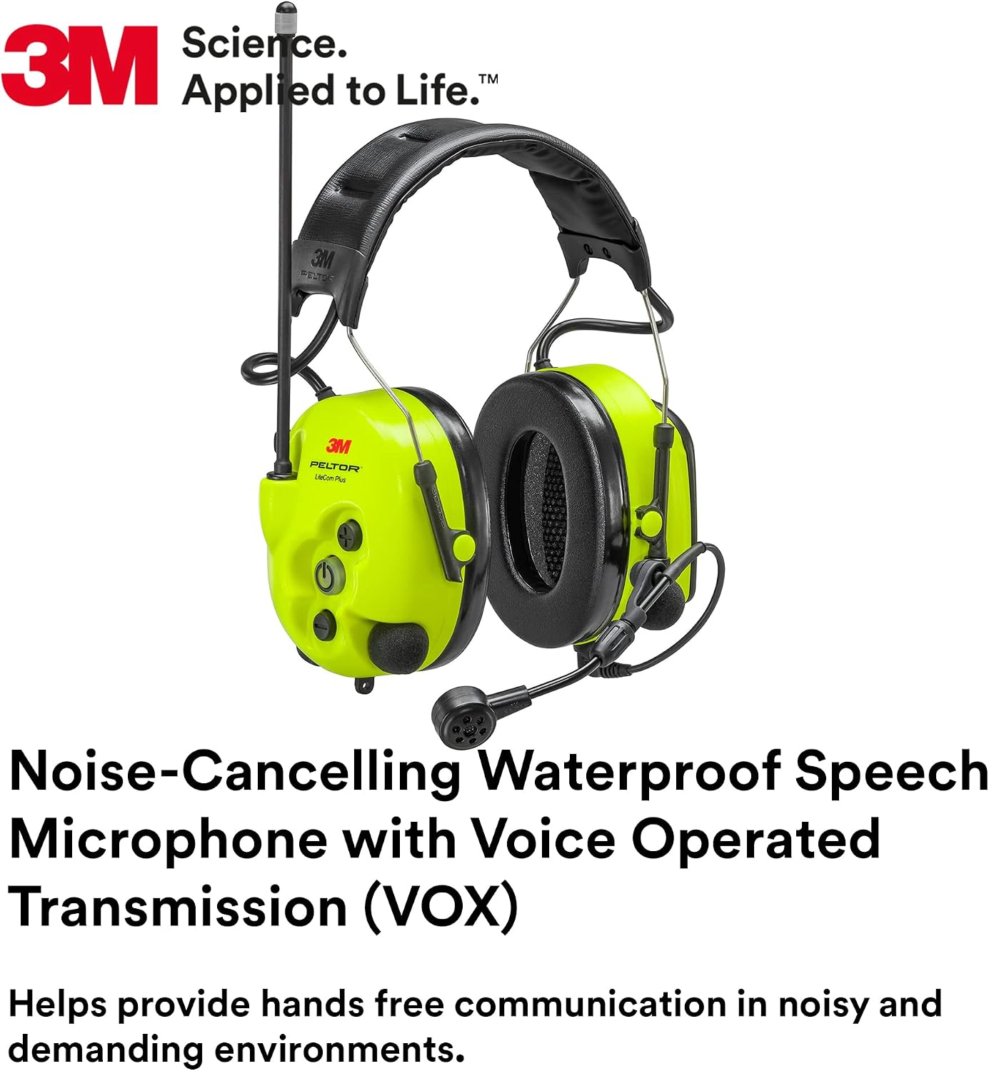 3M PELTOR LiteCom Plus Headset MT73H7A4610NA, Headband Style Hearing Protection, 2-Way Radio, Noise-Cancelling Speech Microphone, Hands-Free Protective Communication - Image 2
