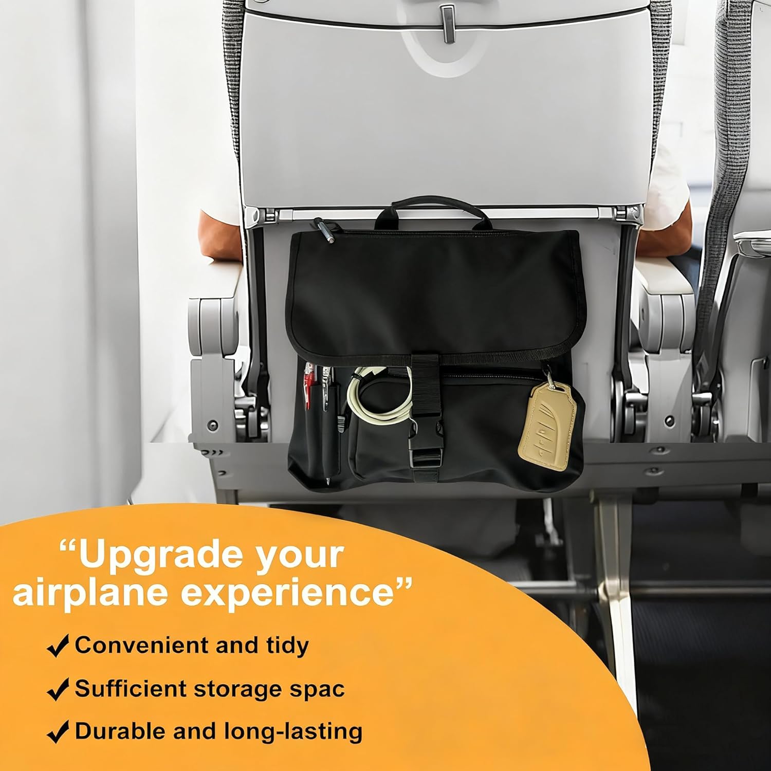Airplane Seat Storage Pocket, International Travel Essentials,Airplane Pocket Organizer, Airplane Travel Accessories,Removable Toiletry Bag Designed - Image 4