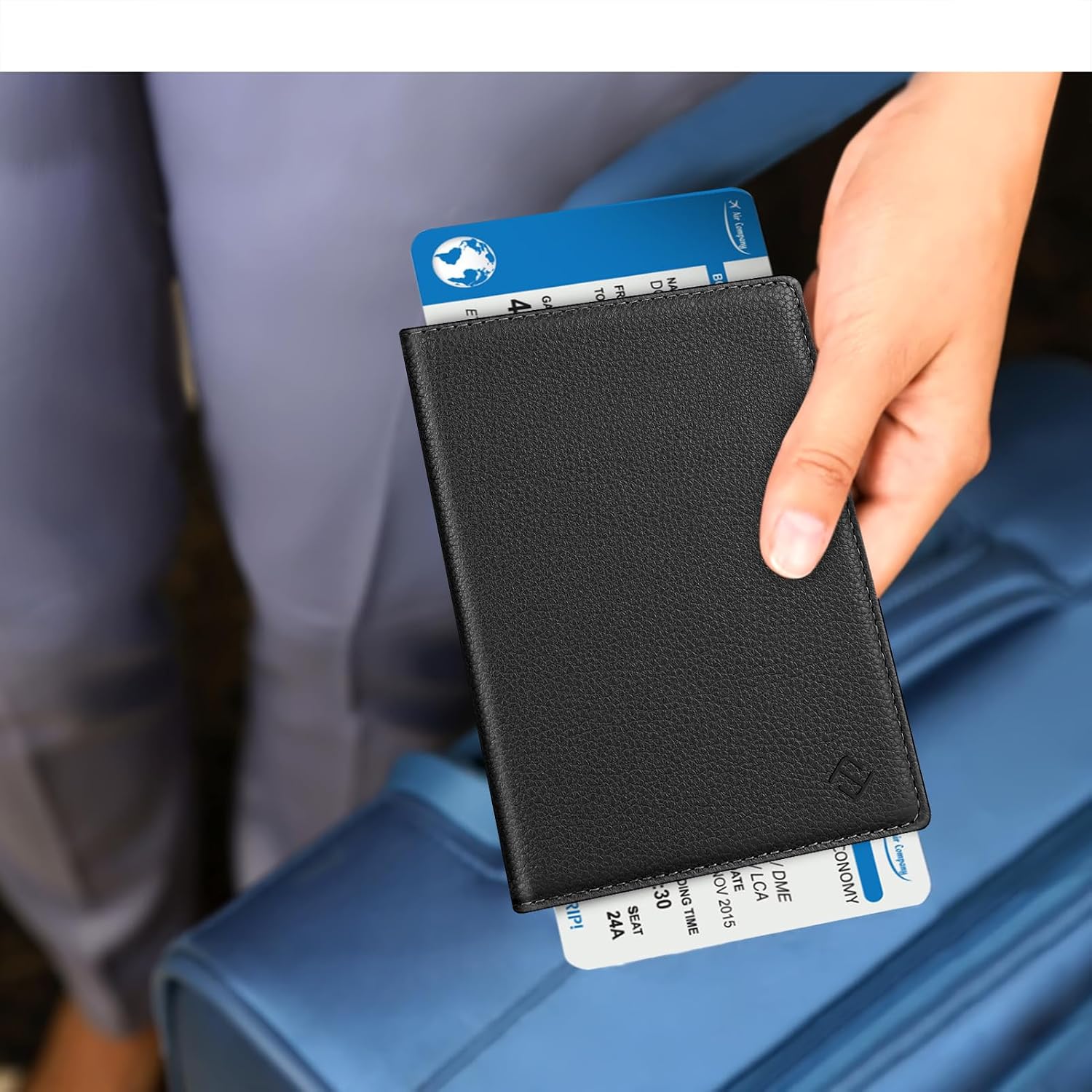 FINTIE Passport Holder, Slim Travel Wallet RFID Blocking Card Case Cover Passport Cover Protector Essentials with Credit Card Slots for Women/Men | Slim - Image 6