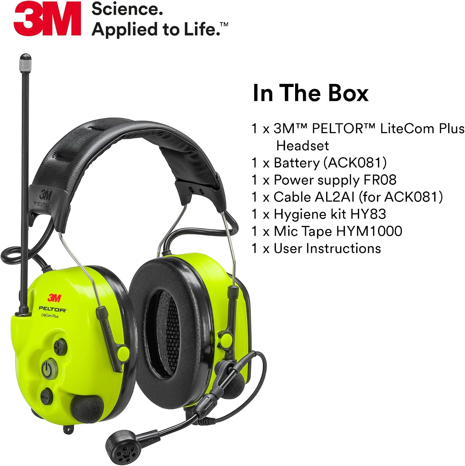 3M PELTOR LiteCom Plus Headset MT73H7A4610NA, Headband Style Hearing Protection, 2-Way Radio, Noise-Cancelling Speech Microphone, Hands-Free Protective Communication - Image 5
