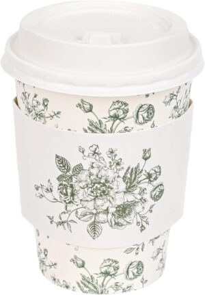 50Pcs Sage Green Floral Disposable ...