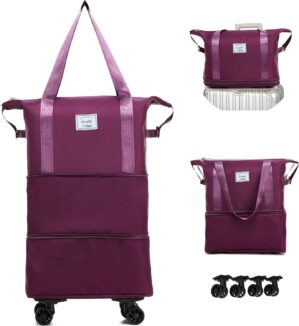 Travel Rolling Duffel Bag with Remo...