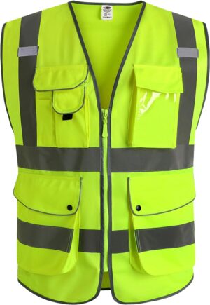 JKSafety 9 Pockets Class 2 High Vis...