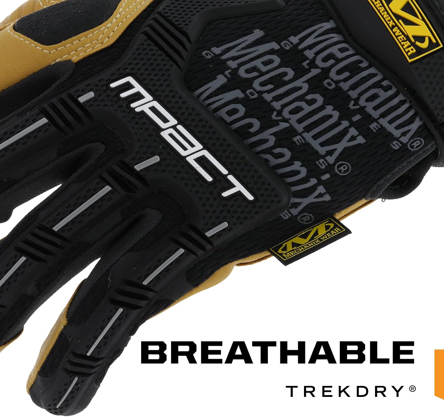 Mechanix Wear Material4x M-Pact Gloves - Abrasion-Resistant Gloves for Hand Safety - Machine Washable - Breathable - Secure Fit - Tear-Resistant - Durable - Brown/Black - Large - Image 5