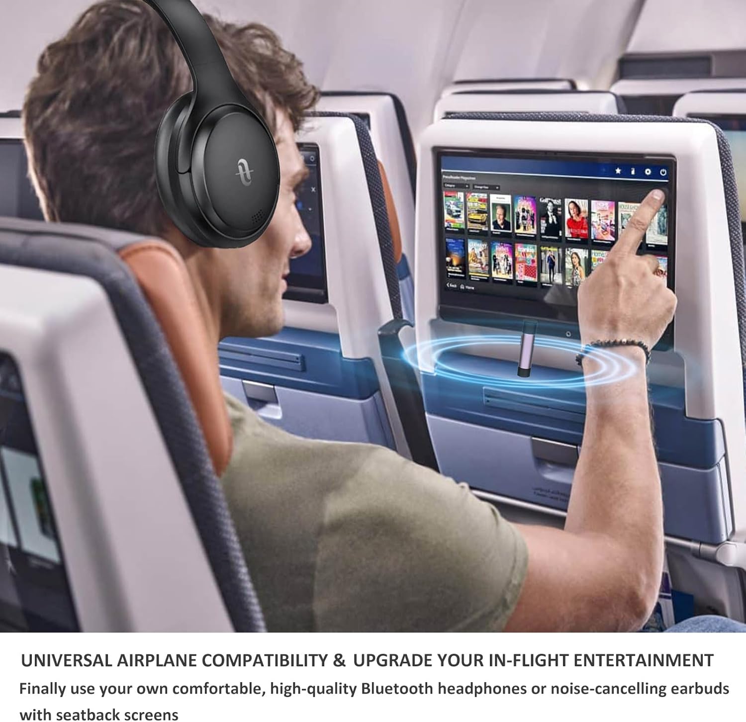 Bluetooth Transmitter with 3.5mm AUX Jack & Dual Link & APTX for TV/Airplane/Gym/ MP3, Wireless Audio Adapter Sender Converter for Travel Flight. Supports 2 Airpods/Bluetooth Headphones - Image 3