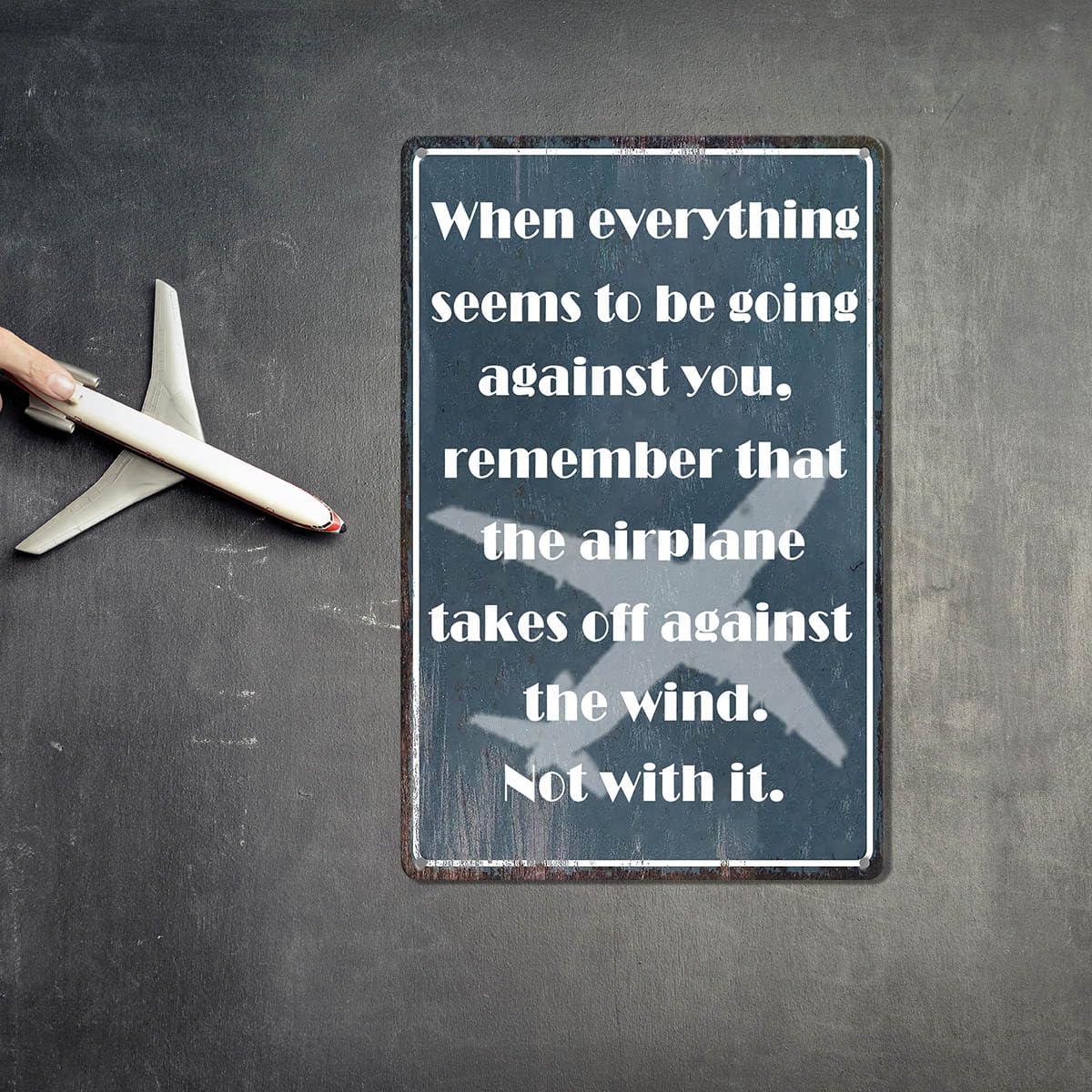 Aviation Wall Art - Vintage Airplane Decor Tin Sign with Motivational Quote, Inspirational Metal Plaque for Pilot Lounge, Pilot Gifts, and Aviation Enthusiasts, 8x12 Inch - Image 2