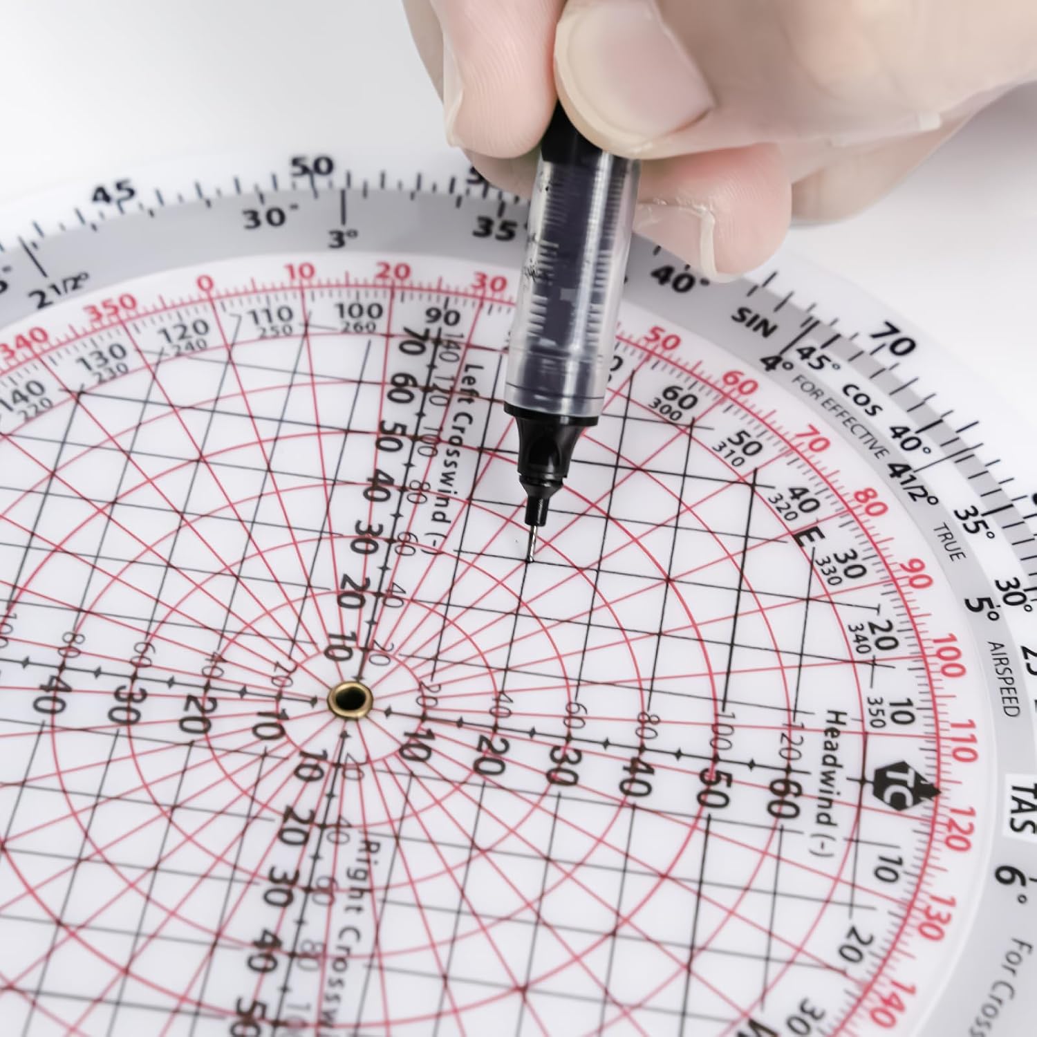 CYA E6B-R 6" Diameter Circular Flight Computer, Upgrade Aviation Pilot Flight Computer Calculator Standard Flying Training Student Use with IFR VFR Sectional Charts - Image 4