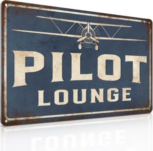 Pilot Lounge Sign Airplane Wall Dec...